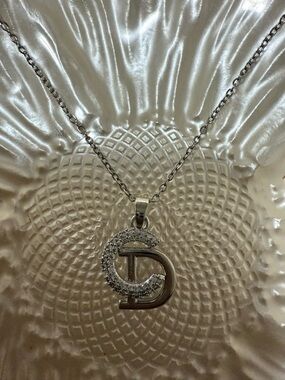 Stunning CD Initial Pendant Necklace Stainless Steel